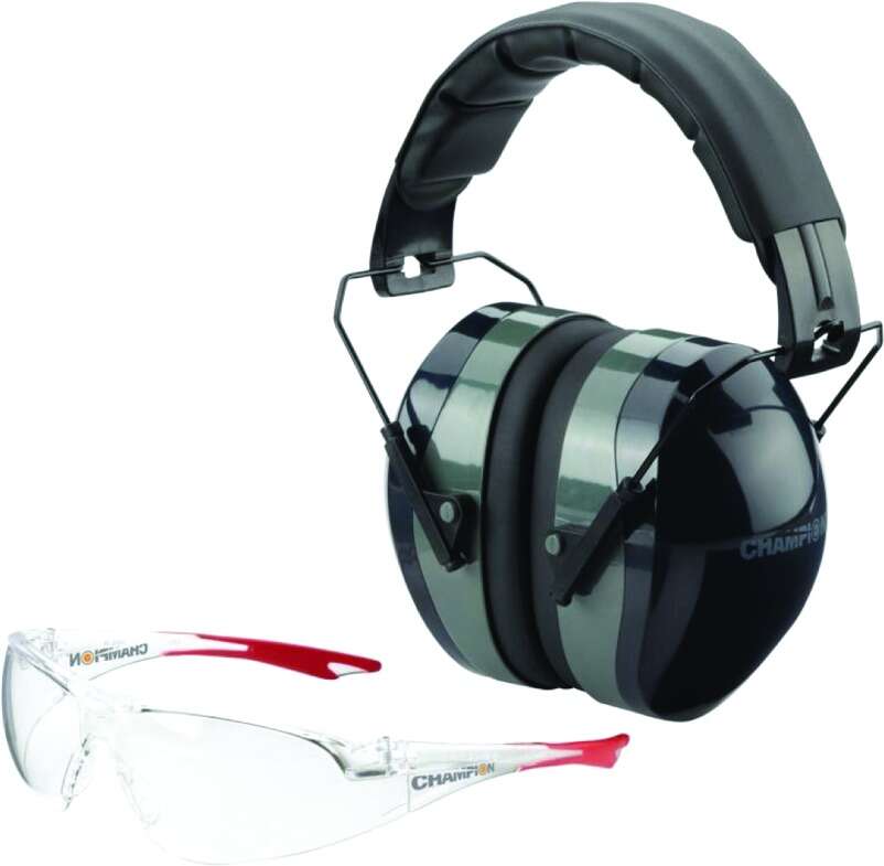 Safety Protection Champion Traps&Targets 1 Pair Glasses/1 Earmuffs CHAMP 40622      BALLISTIC EYES/EARS • Model: 1 Pair Glasses/1 Earmuffs